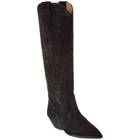 Isabel Marant Denvee Suede Knee-High Boot, Black - Picture 1 of 5